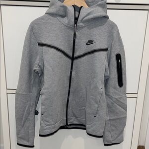 Nike Tech Gray Hooded Jacket with Black Accents
